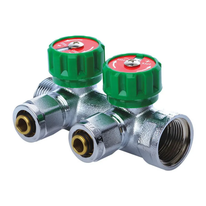 Колектор для теплої підлоги на 2 контура Koer KR.1122-2 1"x2 ways (KR2653)