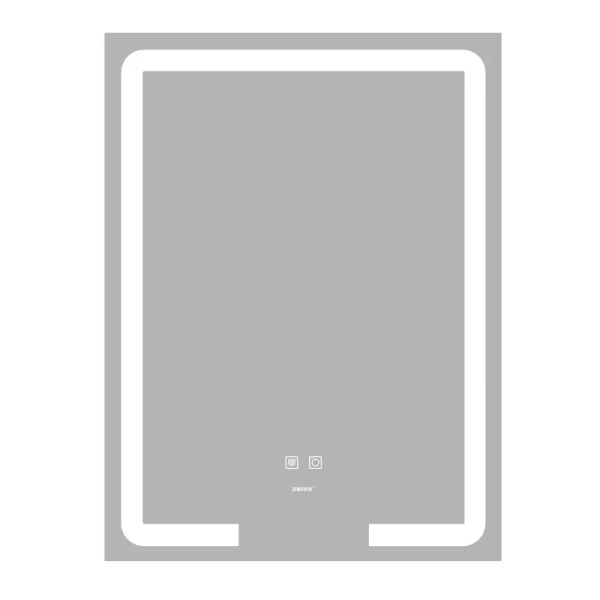 Дзеркало Zerix Prime MR02-50x80 з LED Touch, Anti-fog, димером, регулятором яскравості (ZX6052)