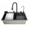Мийка багатофункціональна Zerix ZH7546-SET-06 Micro Decor Graphite з вбудованим змішувачем з нерж.сталі (ZM5587)