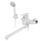 Змішувач для ванни PLAMIX OSCAR-006 EURO SET WHITE (зі шлангом, лійкою та кронштейном) (MX1895)