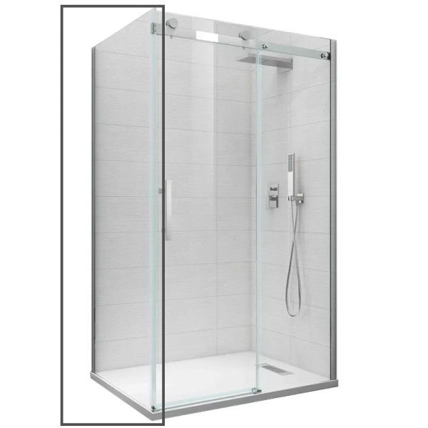 Бічна стінка до кабіни Koer SR SW01-90x200-TR-07 прозоре скло Easy Clean 8мм, графіт (KR5382)
