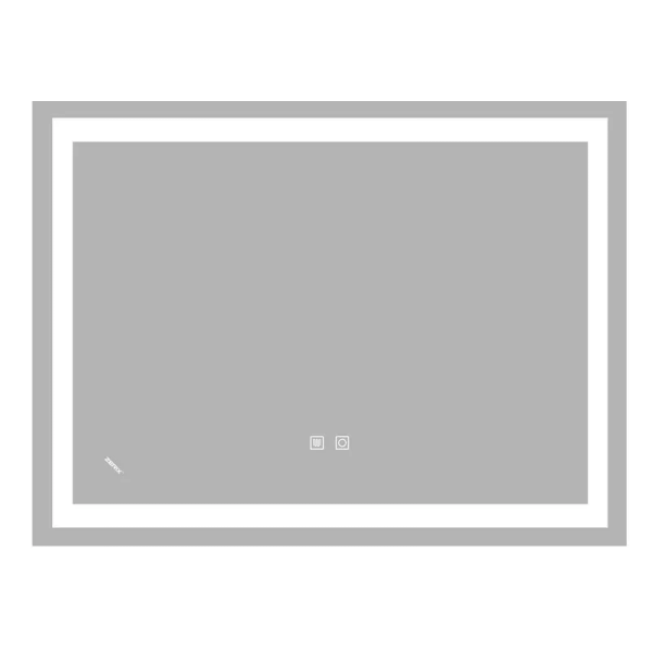 Дзеркало Zerix Kubix MR03-80x60-REVERSE з LED Touch, Anti-fog, димером, регулятором яскравості (ZX6053)