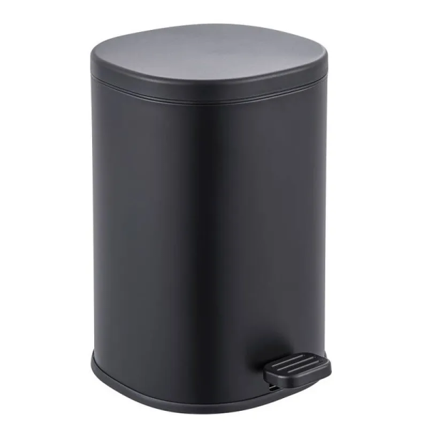 Відро для сміття з плавним закриттям овальне Zerix Prime-TC0105 Black 5л колір чорний (ZX5902)