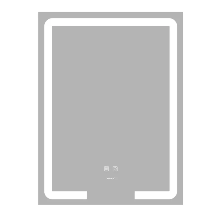 Дзеркало Zerix Prime MR02-60x80 з LED Touch, Anti-fog, димером, регулятором яскравості (ZX6051)