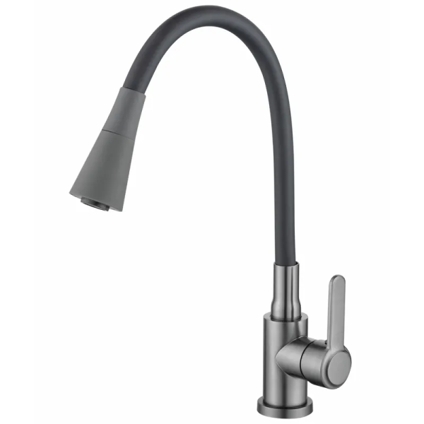 Змішувач для кухнi Zerix Eza-011-T Graphite Refl.Black (колір графіт+силік.вилив чорний) (ZX6145)