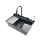 Мийка багатофункціональна Zerix ZH7546-SET-05 Decor Graphite з вбудованим змішувачем з нерж.сталі (ZM5592)