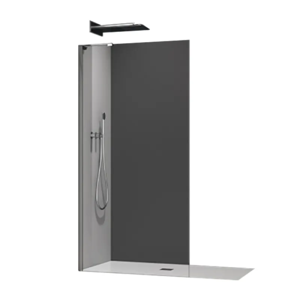 Душова перегородка Koer SR SP02-100x200-TR-07 Walk-In прозоре скло Easy Clean 8мм, графіт (KR5397)