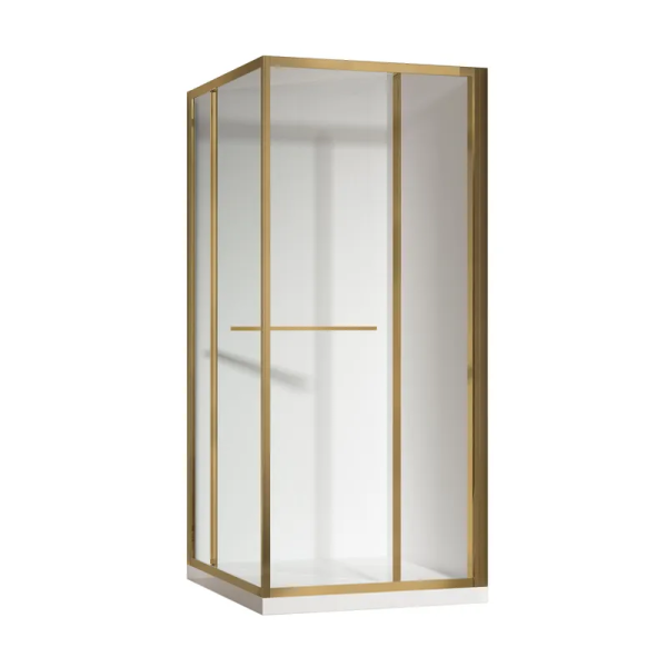 Душова кабіна без піддону Koer SR SC09-90x90x200-L-TR-12 прозоре скло Easy Clean 6мм Матове золото (KR5684)