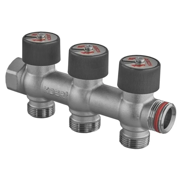 Колектор вентильний без фітингу Koer KR.1128-3 - 3/4"x3/4"x3/4"x3 Ways (KR5872)