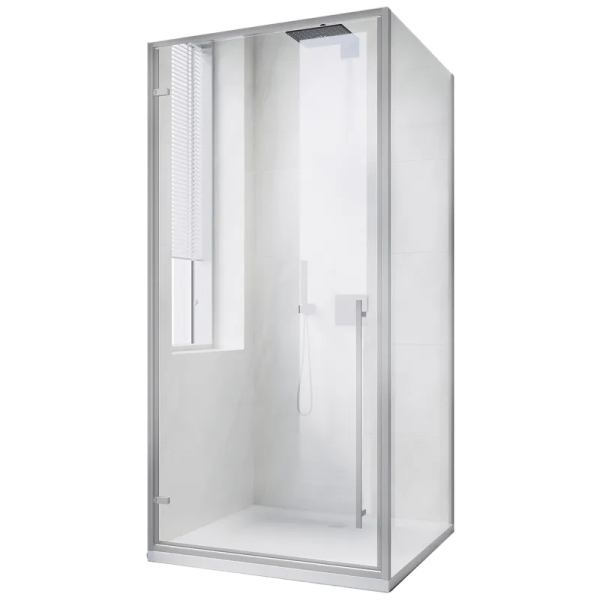 Душова кабіна без піддону Koer SR SC08-90x90x200-TR-01 прозоре скло Easy Clean 6мм, хром (KR5371)
