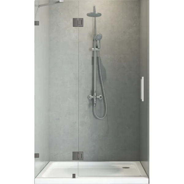 Двері в нішу Koer SR SD04-120x200-TR-07 прозоре скло Easy Clean 10мм, графіт (KR5388)