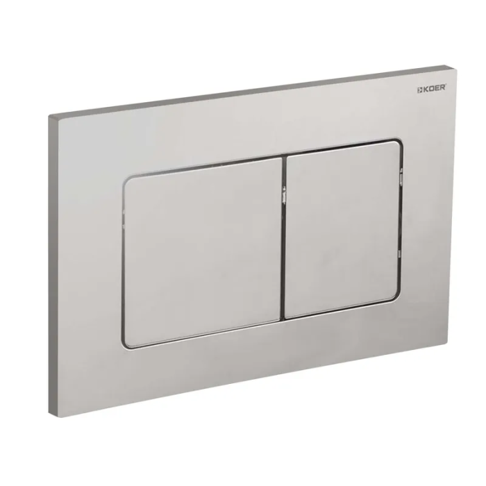 Панель змиву Koer KT-0602-02 240x160x10mm з нержавіючої сталі, кнопка квадратна SUS304 (KR5179)
