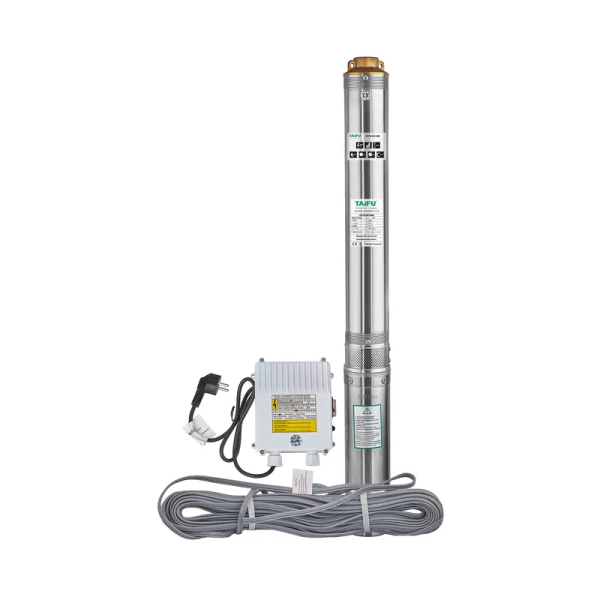 Насос свердловинний відцентровий Taifu 4STM 8/9+35M +пульт Н=57м, Q=10,8м3, P=1100Вт, каб.35м, 1,5" (TF3399)