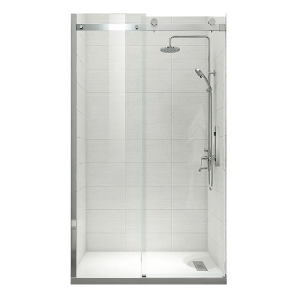 Двері в нішу Koer SR SD01-120x200-TR-02 прозоре скло Easy Clean 8мм, нікель (KR5379)
