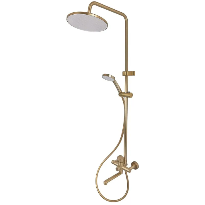 Душова колона зі змішувачем Zerix Rex-009-J Brushed Gold з нерж. сталі (Колір мат. золото) (ZX6125)