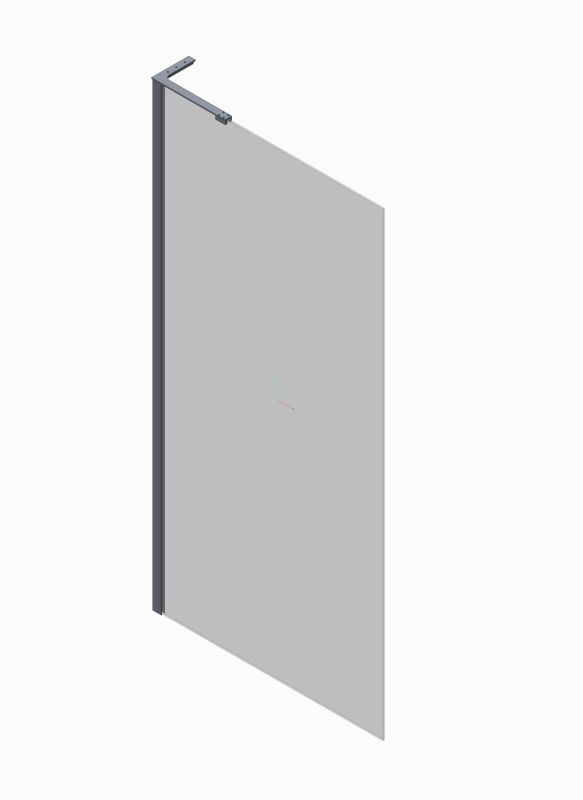 Душова перегородка Koer SR SP02-100x200-TR-07 Walk-In прозоре скло Easy Clean 8мм, графіт (KR5397)