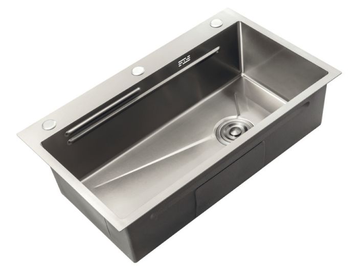 Мийка Zerix ZH8045-SET-05 NANO-SILVER (3.0/0.8) з нерж. сталі, комплект (нержавійка) (ZM5586)