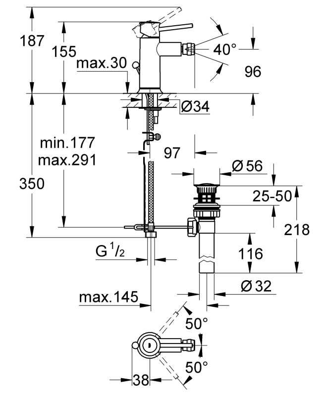 Змішувач для біде Grohe BauClassic (32864000)