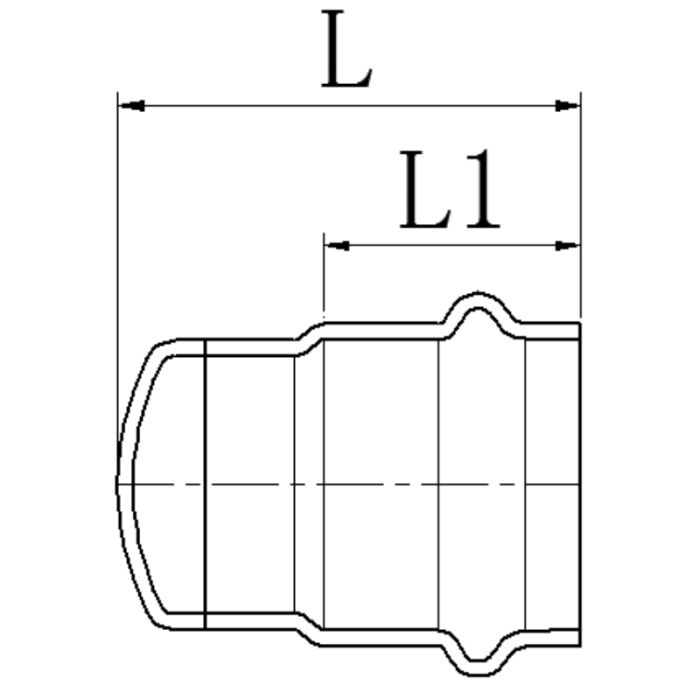 Заглушка Koer KQ.P22 Press-Inox AISI 304 22 (KR6448)