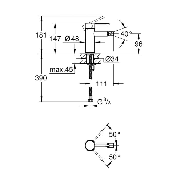 Змішувач для біде S-Size Grohe Essence New (24395KF1)