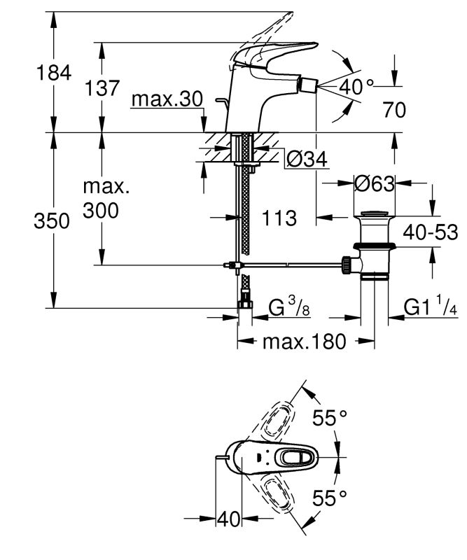 Змішувач для біде Grohe Eurostyle (33565LS3)