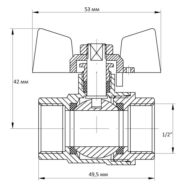 Кран кульовий Koer 1/2" ГГМ (KR.217) (KR0030)