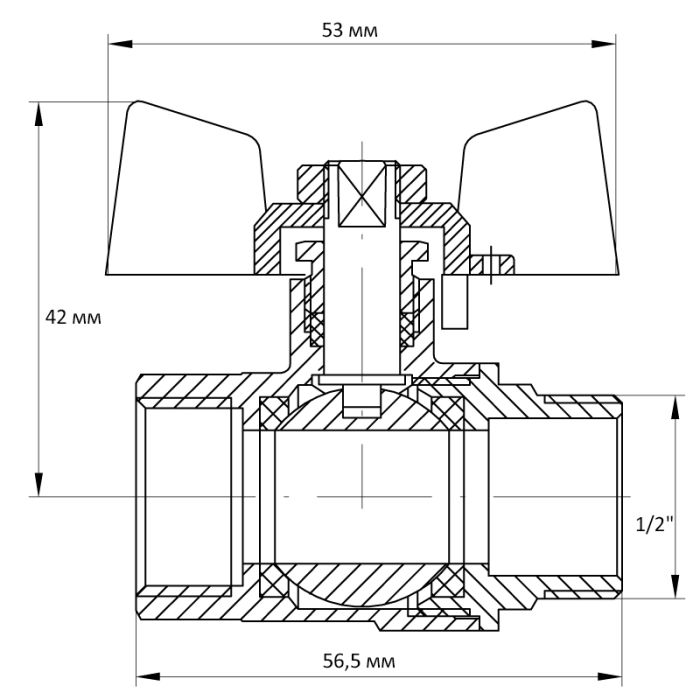 Кран кульовий Koer 1/2" ГШМ (KR.218.B) синій (KR2722)