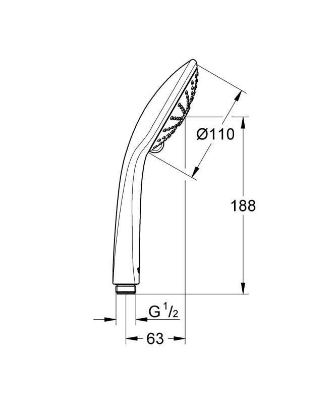 Ручний душ, 3 режими струменя Grohe Euphoria (27221001)
