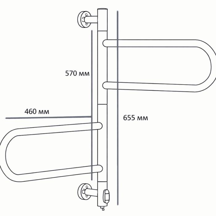 Сушарка для рушників електрична Zerix Turn EPT-6065 (поворотна, 70W) (ZX5029)