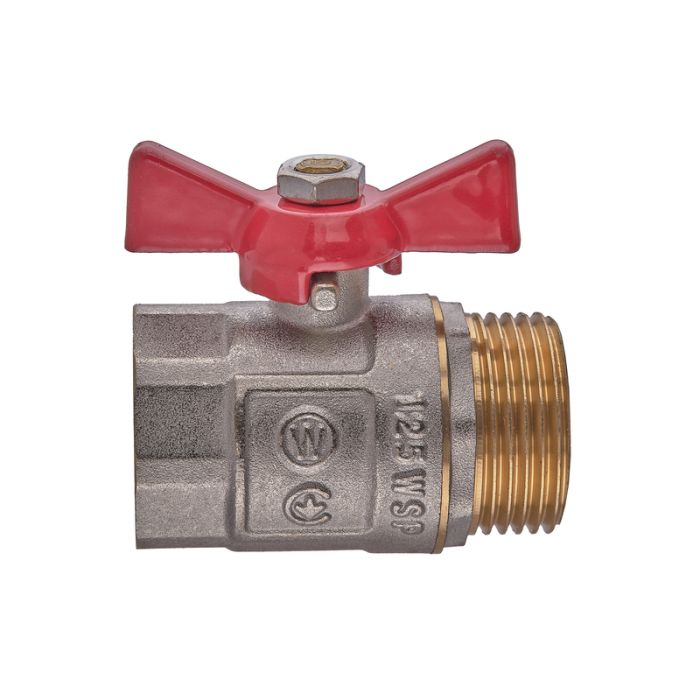 Кран кульовий ГШМ, ручка "метелик" червона Waterpro WP607-25FMW - 1" FMW (WP2917)