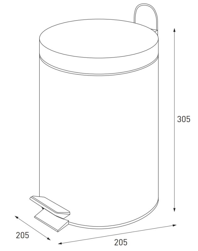 Відро для сміття кругле Zerix Solo-TC0107 SS Color 7 л колір нержавійка (ZX5899)