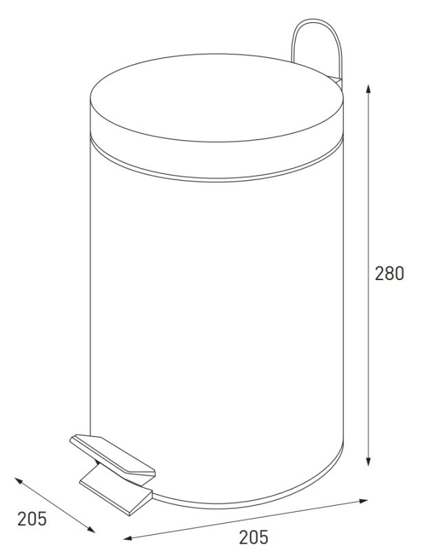 Відро для сміття кругле Zerix Solo-TC0105 SS Color 5 л колір нержавійка (ZX5897)