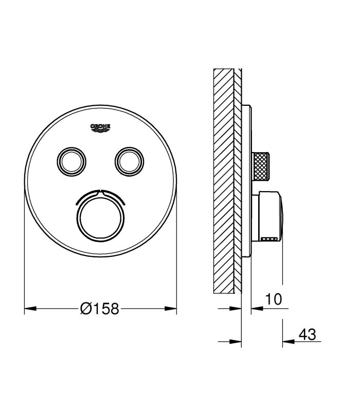 Змішувач прихованого монтажу на 2 споживача Grohe SmartControl Mixer (29145000)