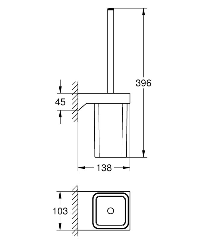 Ершик для унітазу Grohe Selection Cube (40857000)