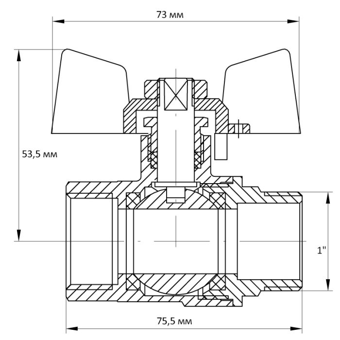 Кран кульовий Koer 1" ГШМ (KR.218.W) білий (KR0184)