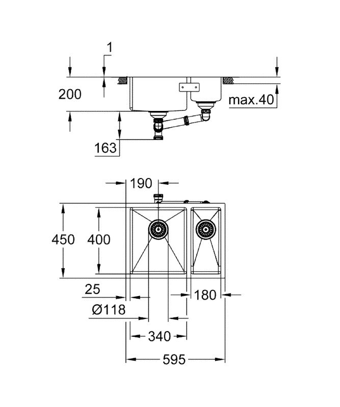 Мийка для кухні із нержавіючої сталі Grohe K700U (31577SD1)