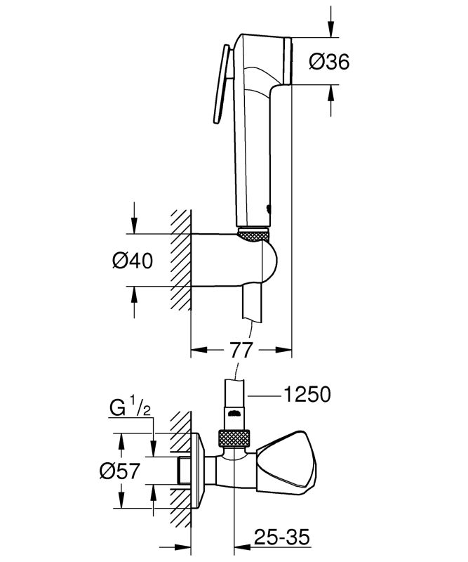 Гігієнічний душовий набір Grohe Tempesta-F Trigger Spray (27514001)