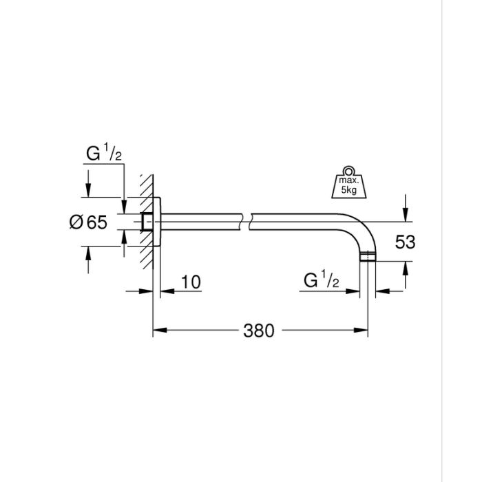 Душовий кронштейн Grohe RSH 380 мм (28361000)