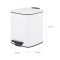 Відро для сміття з плавним закриттям квадратне Zerix Kubix-TC0106 White 6 л (колір білий) (ZX6109)