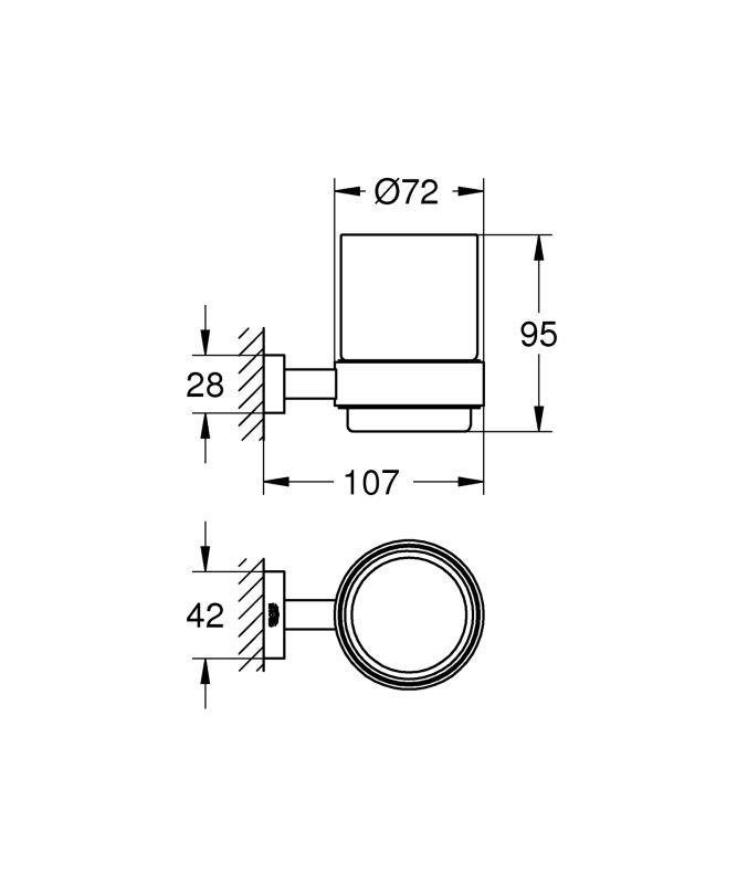 Стакан для зубних щіток Grohe Essentials Cube New (40755001)