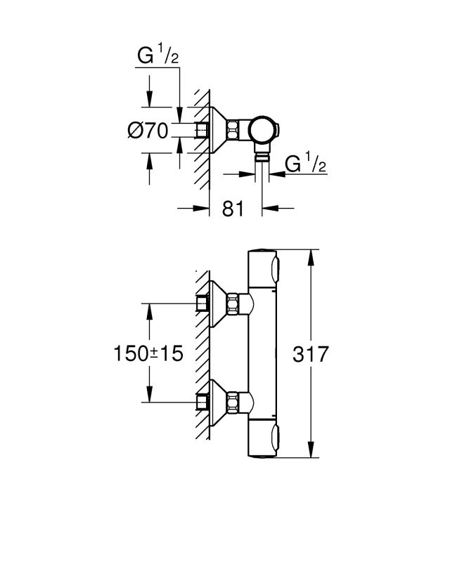 Термостат для душу Grohe Grohtherm 500 (34793000)