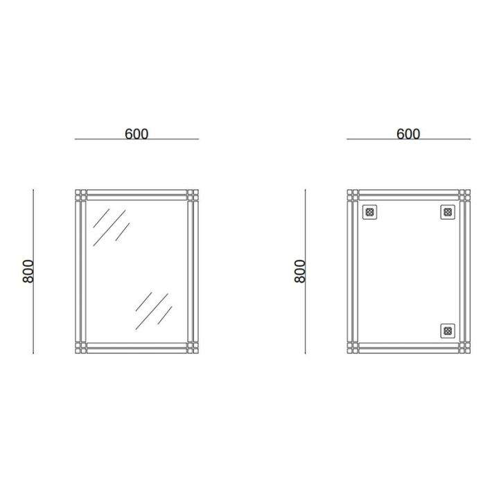 Дзеркало настінне Zerix FONTE MRZ10-60x80-Reverse прямокутне з декором (ZX5640)