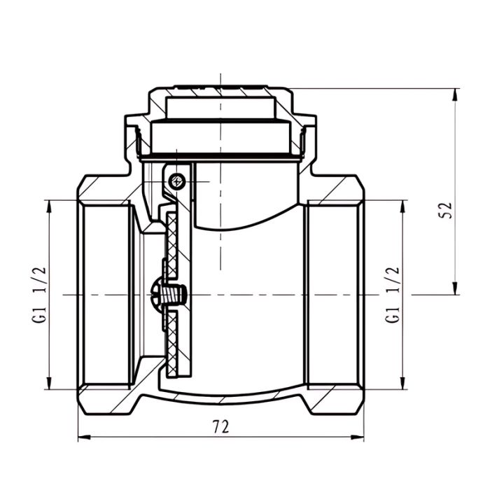 Клапан зворотній пелюстковий Koer KR.174-40 - 1 1/2" Т-подібний (KR5262)