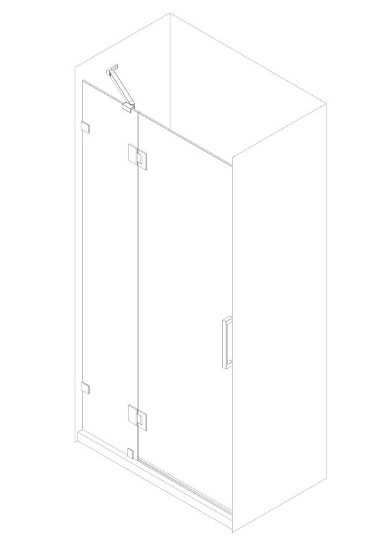 Двері в нішу Koer SR SD04-100x200-TR-01 прозоре скло Easy Clean 10мм, хром (KR5386)