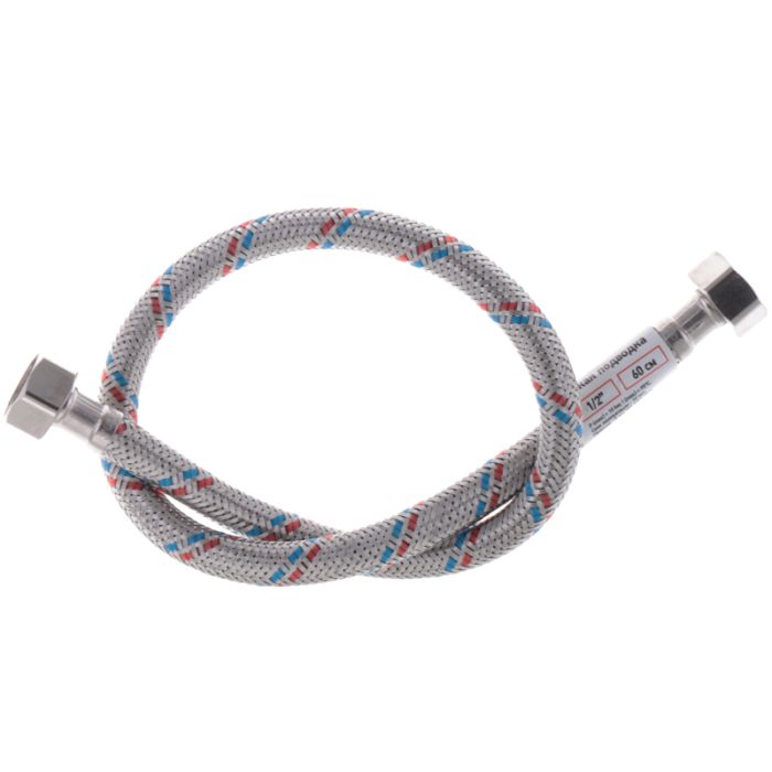 Гнучкий шланг для підключення води гайка 1/2'' - гайка 1/2'' (60 см) Zerix (ZX1552)