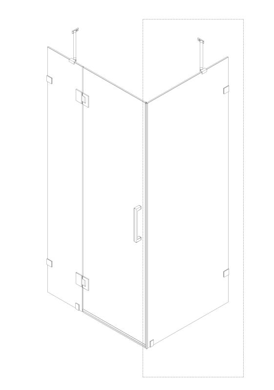 Бічна стінка до кабіни Koer SR SW04-90x200-TR-07 прозоре скло Easy Clean 10мм, графіт (KR5391)