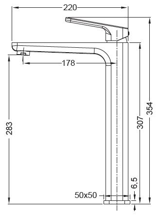 Змішувач для умивальника високий Koer KB-11031-05 (KR5434)