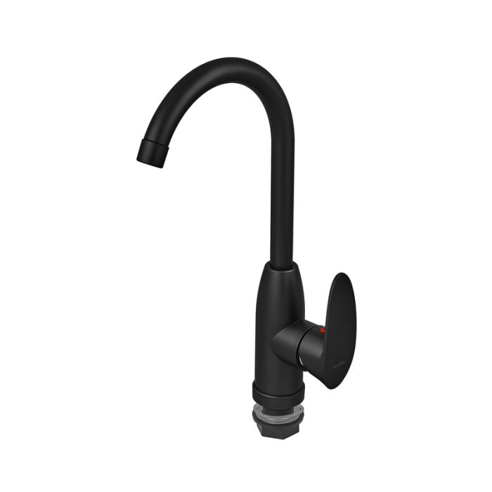 Змішувач для кухні Plamix Cezar-011-B SET Matte black (з підведенням) (PM0668)