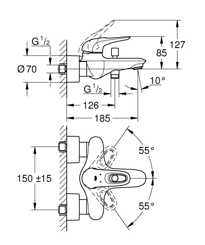 Змішувач для ванни Grohe Eurostyle (33591LS3)