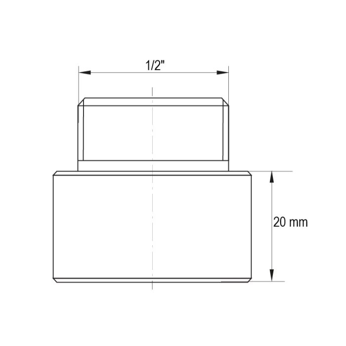 Подовжувач 1/2" 20мм (хром) KOER KF.E06-20.CHR (KF0094)
